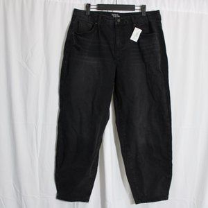 21423123-Size 14 women black cotton blue jeans with some stylist rips.  New